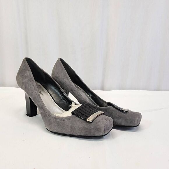 Naturalizer Grey Suede Pump Heels Size 8 - Picture 2 of 11
